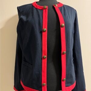 Tommy Hilfiger Blue and Red Blazer Tailored Suit Jacket